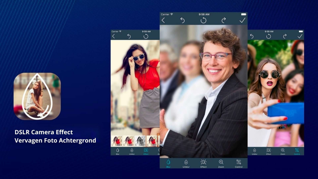 DSLR Camera Effect - vervagen foto achtergrond app voor iPhone