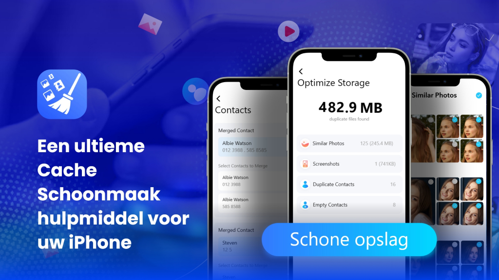 Conclusie banner met verschillende functionaliteiten van Cleaner voor iPhone als dia's