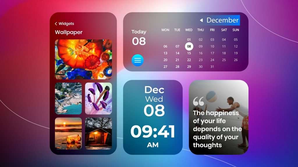 iPhone widget ideeën | wallpaper, kalender, klok, en Quote widget