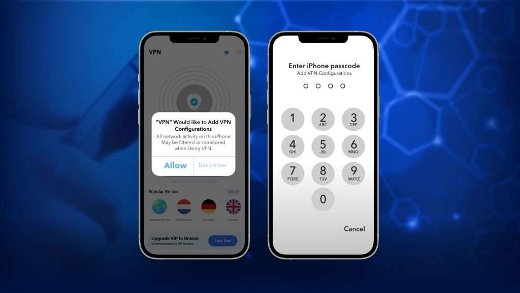 Toestemming verlenen aan VPN-app voor VPN-configuratie op uw iPhone