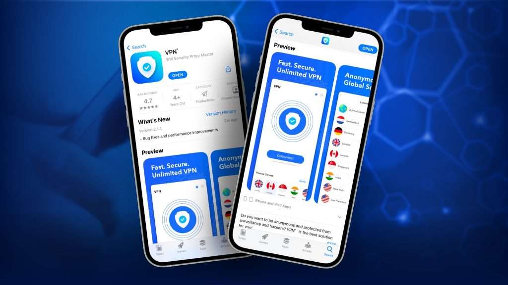 Download VPN app van App Store om uw IP te veranderen