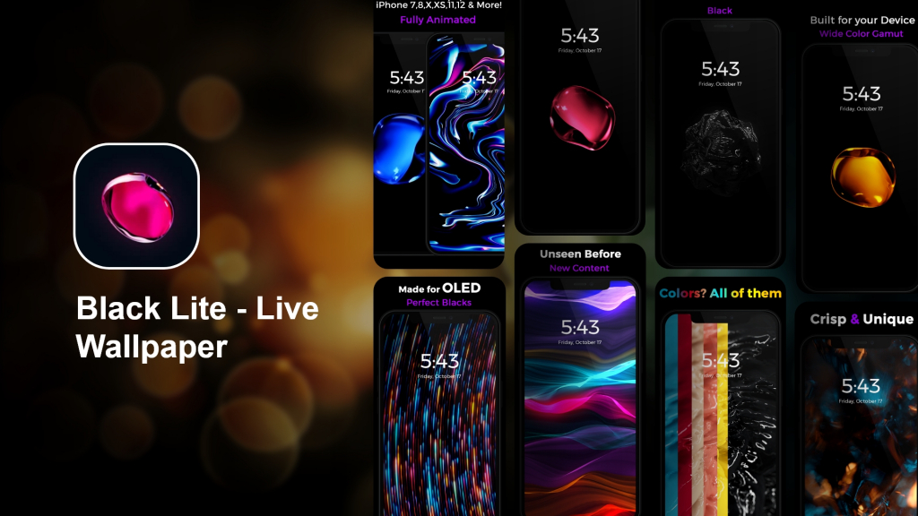 Black Lite Live Wallpapers app