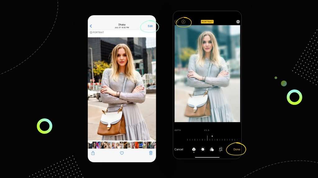 how to blur the background of the photo on iPhone_Adjust Depth Control