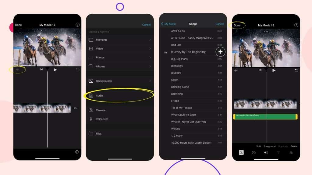 Add music to videos with iMovie app 03